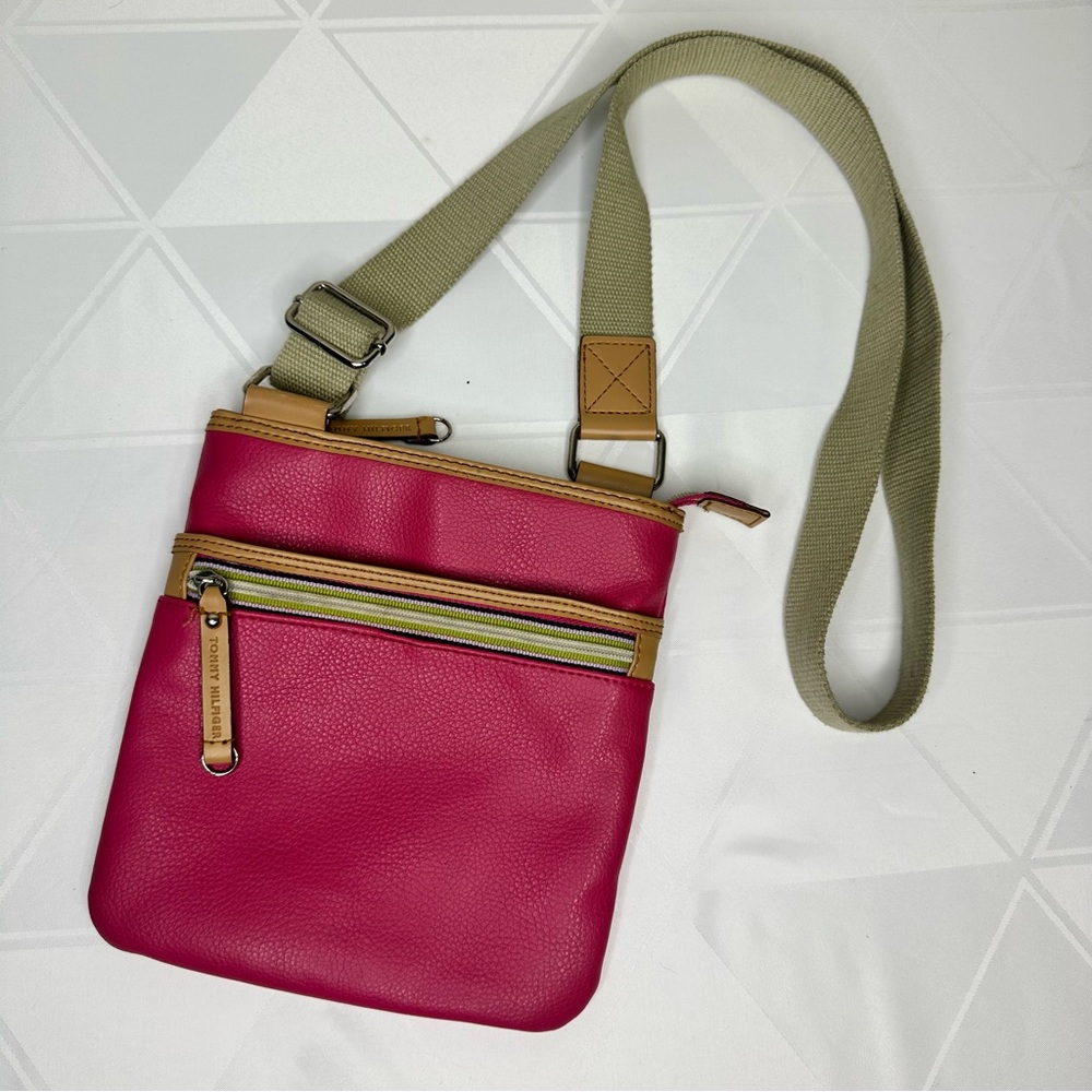 Tommy Hilfiger Women’s Crossbody Pink Small Adjustable Strap Handbag